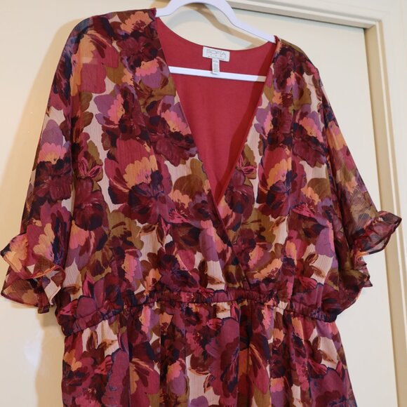 Sofia Short Sleeve Floral Peplum Blouse - Picture 4 of 6